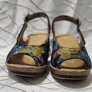 RIEKER slingback, peeptoe, wedge sandal EURO Size 38